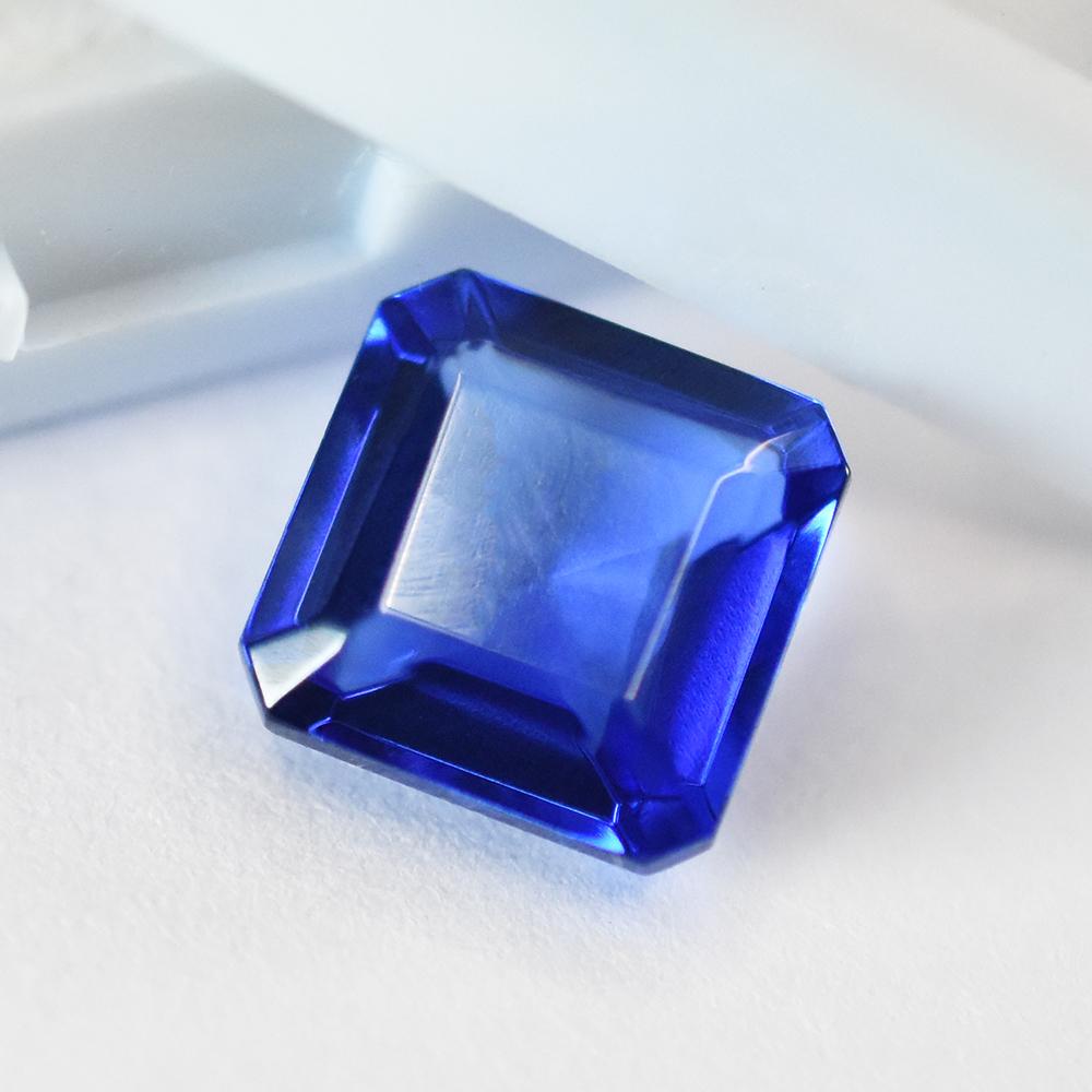 Zertifizierter, 10x10 mm großer, quadratisch geschliffener, natürlicher blauer Saphir (loser Edelstein) für Hochzeiten