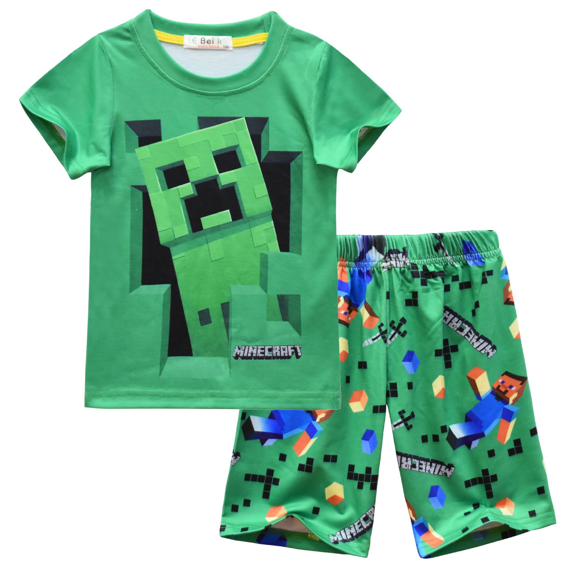 Cartoon Digital Printing, Children S Loungewear Set, Long-Sleeved Short-Sleeved Pajamas Three-Piece Set 556 110