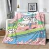 Cute Kawaii C-ChiikawaS Cartoon Movie Flannel Blanket Soft Throw Blanket Art For Home Decor Bedroom Bed Sofa Picnic Fans Gifts