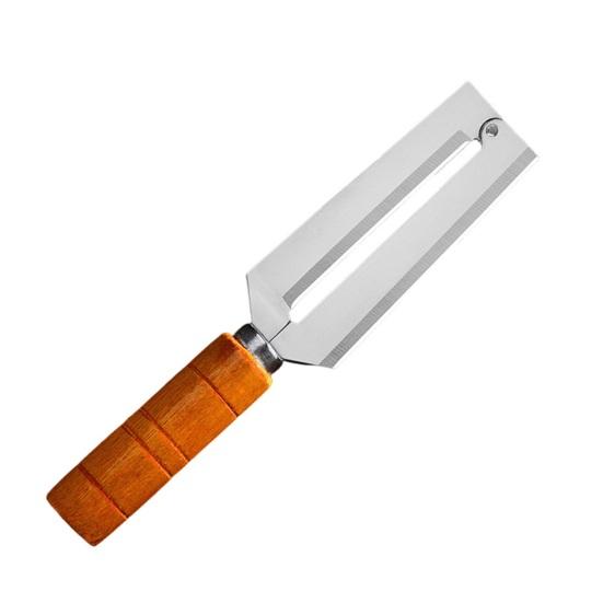 Zuckerrohrschäler Edelstahl-Schälmesser mit Holzgriff Mehrzweck-Küchenhelfer