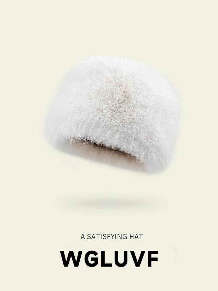 Warm and environmentally friendly fur hat for women, autumn and winter cold protection ear protection bucket hat