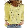 Women's Autumn/Winter Loose Long Sleeve T-Shirt Printed Round Neck  Casual Top
