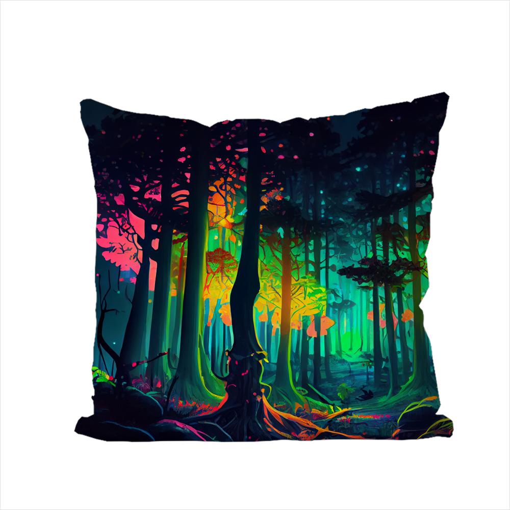 Fantasty Forest Pillow Case For Car Sofa Decorative Home Doublesided Print Plush Square Throw Pillow Cushion Cover