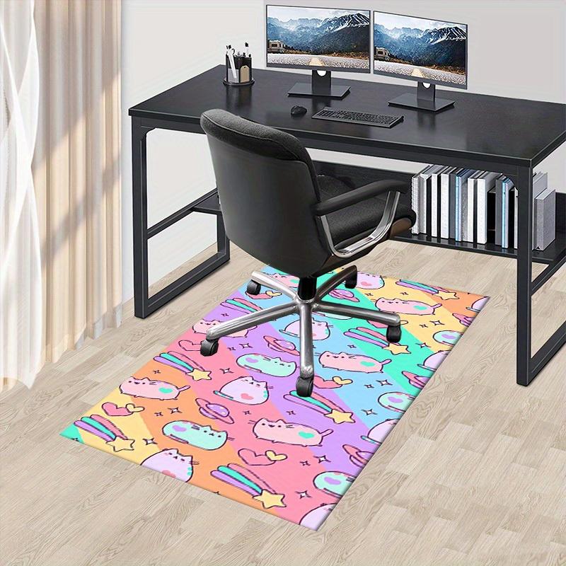 Cute, Fluffy, Cat Office Carpet Soft Polyester Entrance Carpet Washable Non slip Machine Washable In
