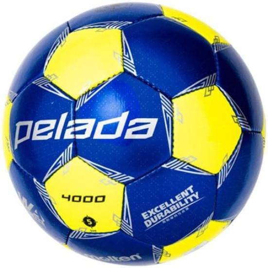 Molten Soccer Ball 5 Ball for Junior High School Students and Above Certification Ball Pereda 4000 Metallic Blue X Fluorescent Yellow No. F5L4000-BL