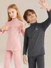 Barnens Randiga Varma Pyjamas Set: Underkläder för pojkar & Topp med halvhög krage för flickor med byxor för höst/vinter