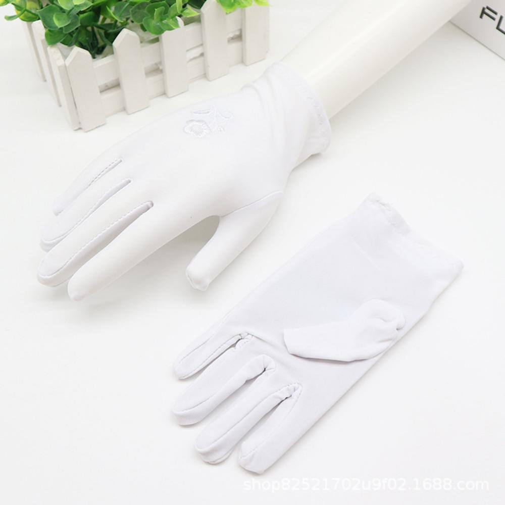 

Эластан Весна и Осень Лето Высокая Эластичность Женские Тонкие Защита от УФ Солнца Производительность Танец Ювелирные Изделия Этикет Водительские Перчатки average size белый