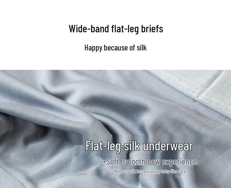 Men's Plain Silk Seamless Sport Boxer Briefs - Breathable Mulberry Silk, Elastic Fit, Thin Summer Style