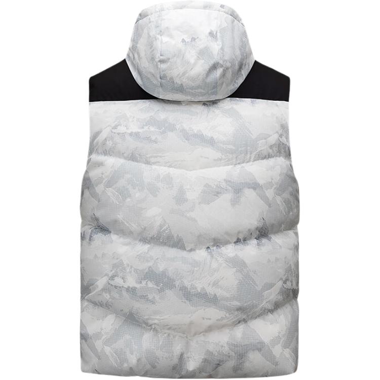 Anta All Over Print Color Block Zip Up Hooded Versatile Sleeveless Down Vest Men vest 152547914-1