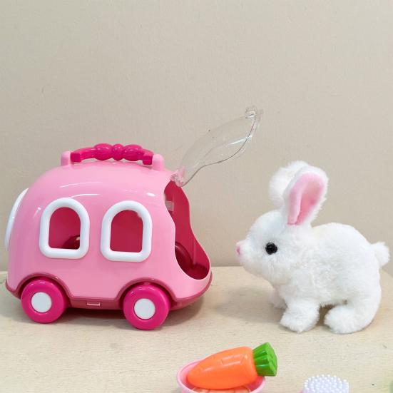 Elektronická plyšová hračka kočka přenosná klec simulace elektrická chodící skákající kotě hračka pro dětský dům na hraní a vzdělávání narozeninový dárek