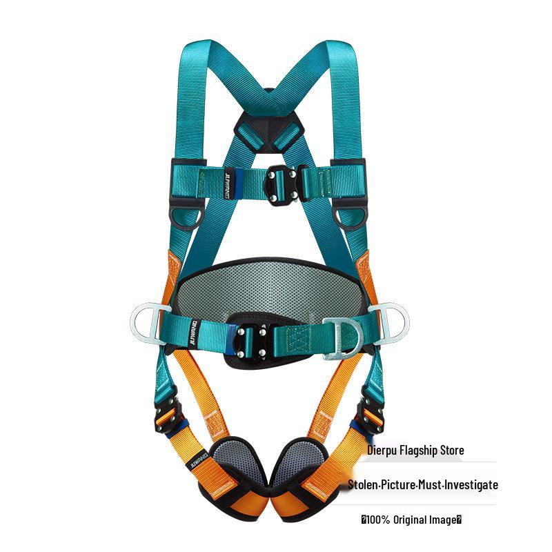 5-Point Full-Body Electrician Safety Harness with Double Hooks for High-Altitude Work