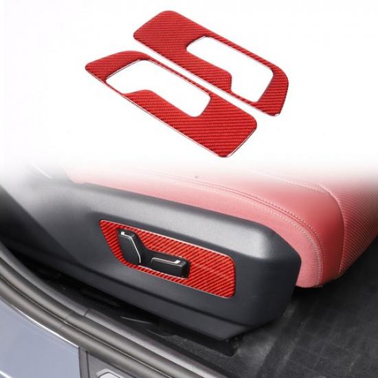 Red Carbon fiber Seat adjustment switch Sticker For BMW 5 Series G60 i5 2024+
