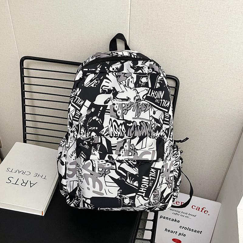 

Student Backpack For Boys Girls Nylon Casual School Bag With Breathable Straps For Middle And High School серый
