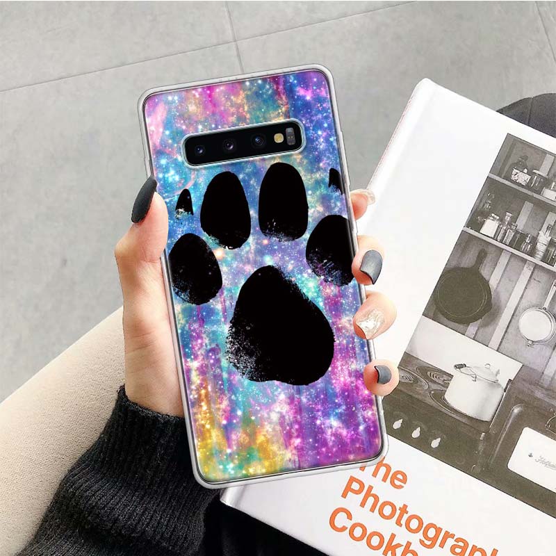 dog footprint Paw Phone Case For Samsung Galaxy S26 Ultra S23 S24 S25 Edge S20 FE S21 S22 Plus Soft Print Shell Cover Fundas Gal
