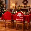 Santa Figure Fabric Chair Cover Smooth Universals Size for Dining Living Room Christmas Decoration