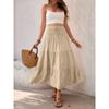 Women Boho Skirt Flowy Flared Ruffle Long Maxi Skirts Skirt