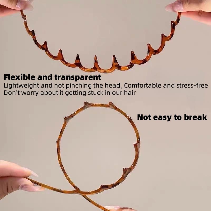 3 Pieces of Wavy, Toothed, High Cranial Top Texture Hair Bands, Pressure-free, Suitable for Both Men and Women