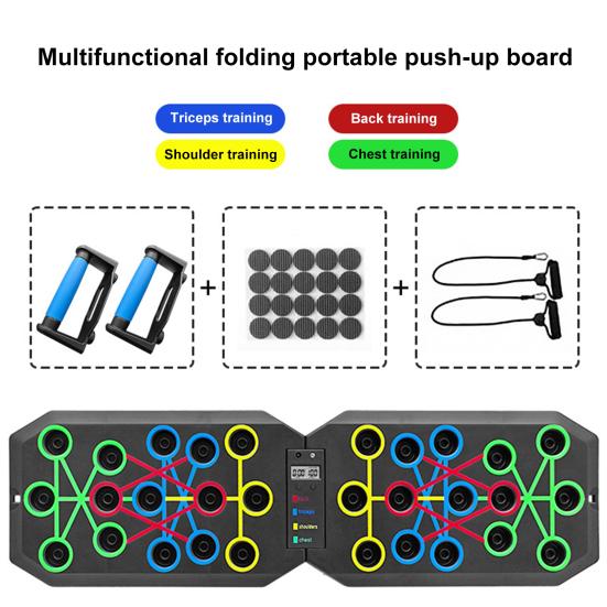 Foldable Push-up Board with Anti-Slip Grips Smart Counter Strong Load-bearing Push-Up Bar Abdominal Muscle Training Equipment