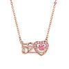 S925 Sterling Silver Heartbeat Necklace for Women with Pink Diamond - Bestselling Simple, Versatile Fashion