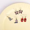 1 Pair American Flag Butterfly Boots Yeah Cowboy Hat Angle Wing Drop Earrings For USA Patriot Party Jewelry Festival Gift