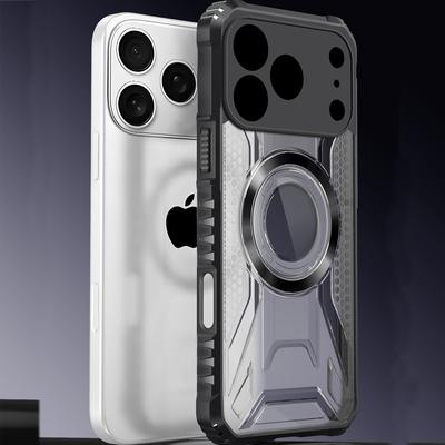 Für iPhone 17 Pro Max CD Magnetisches Design Heavy Duty Hart HD Klare Rückseite,Für iPhone 17 Air Rugger Armor Hart PC TPU Hülle