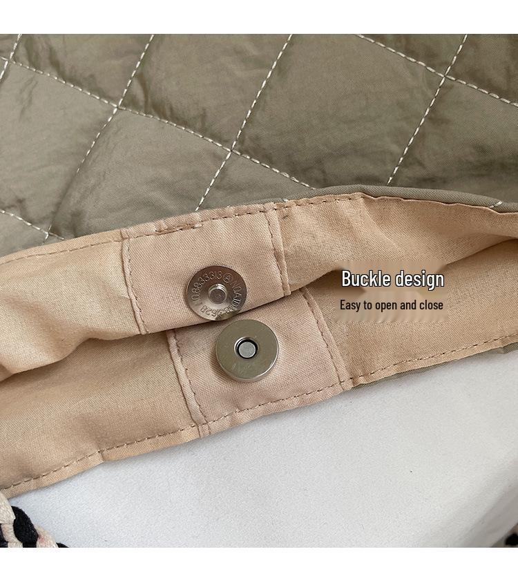 Damen Argyle Baumwollgepolsterte Tragetasche — Große Kapazität Herbst/Winter Schultertasche