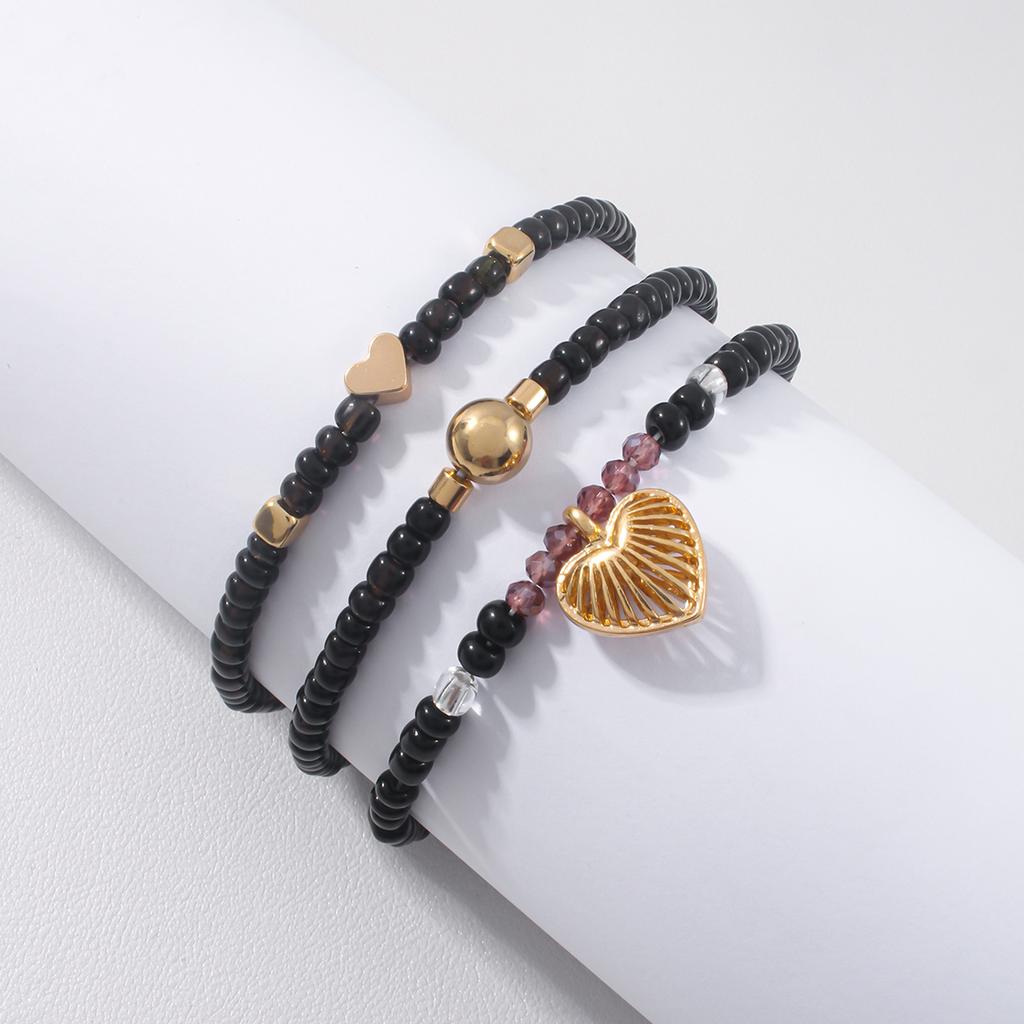 European and American New Love Pearl Bracelet Set Niche Temperament Women's Piece Set Bracelet Hand Jewelry