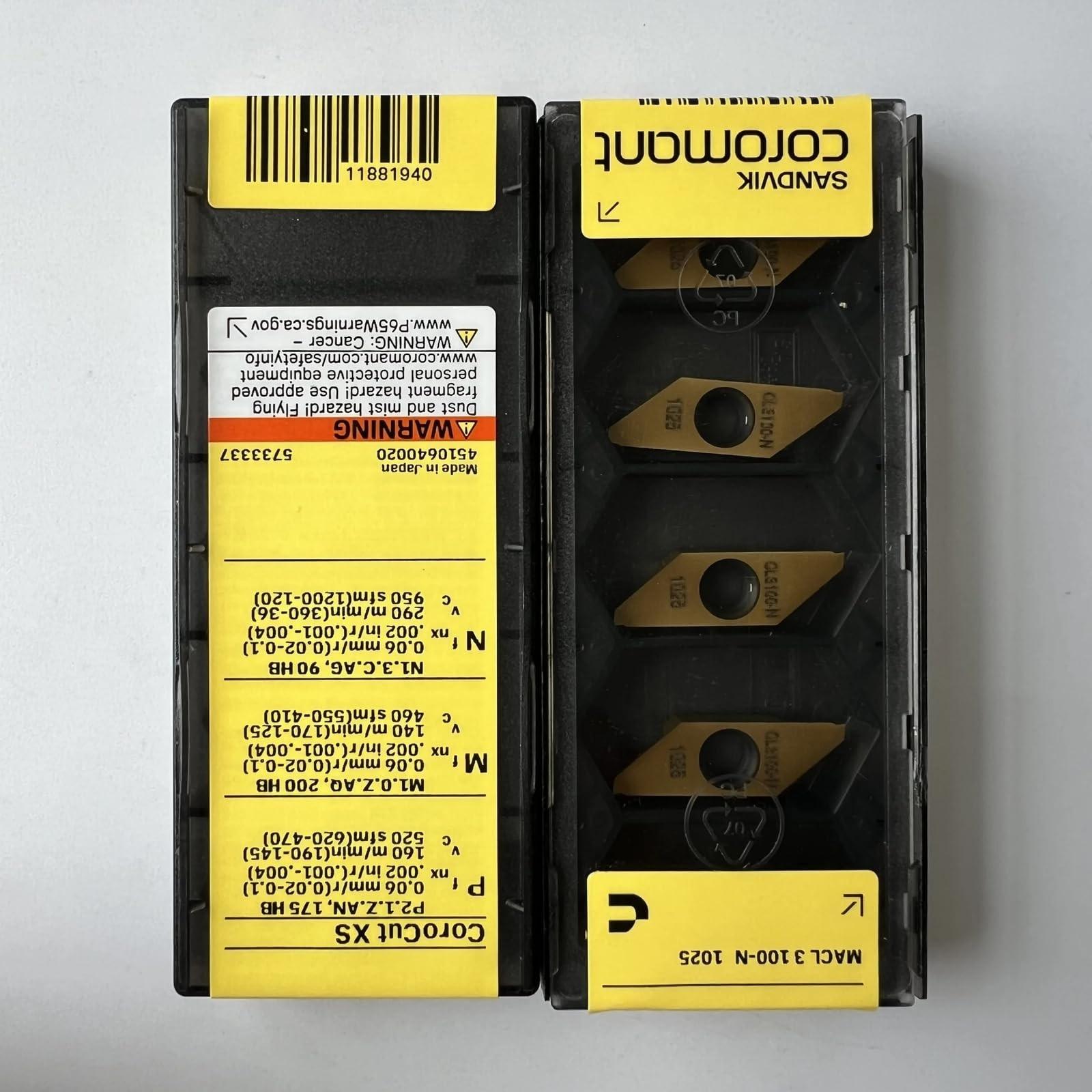 

Original Sandvik / MACL3100-N 1025 CNC lathe carbide blade tool 10 Pcs