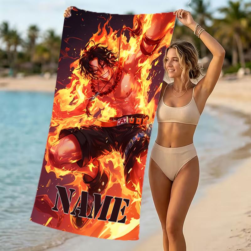 Customizable personalized beach towels One Piece themed designs.Suitable for the beach, yoga, sports;ideal as beach accessories