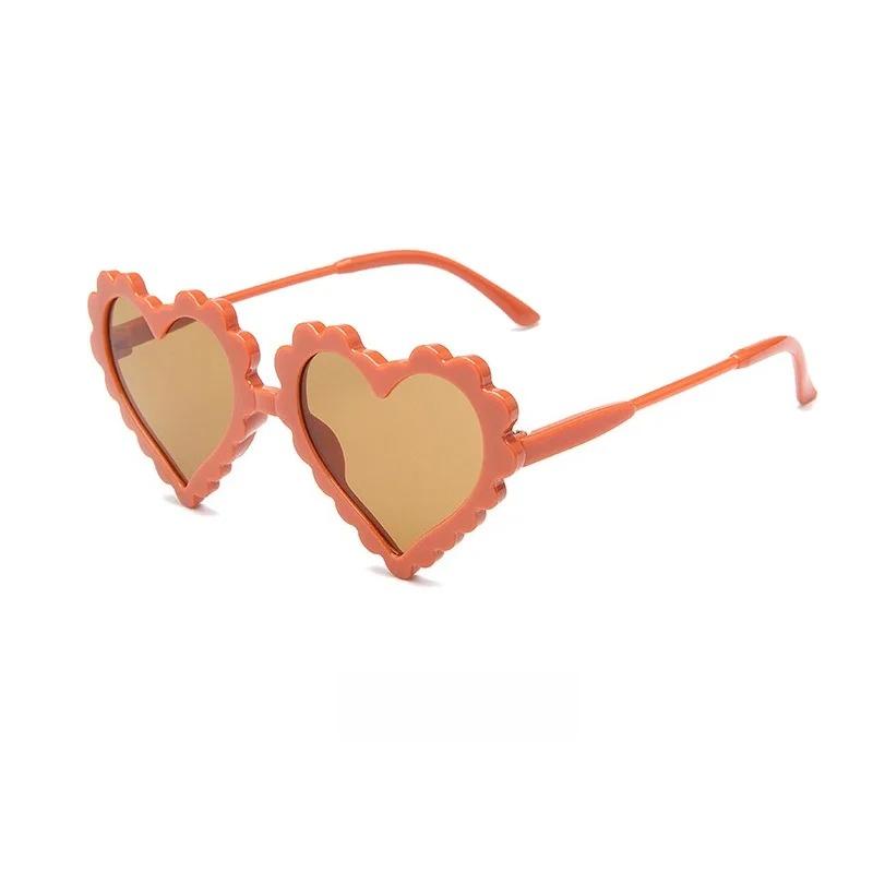 

2026 New Cute Cartoon Heart-Shaped Sunglasses Boys and Girls Outdoor UV-Protective Shades Kids Gift Fashion Party Eyewear оранжевый