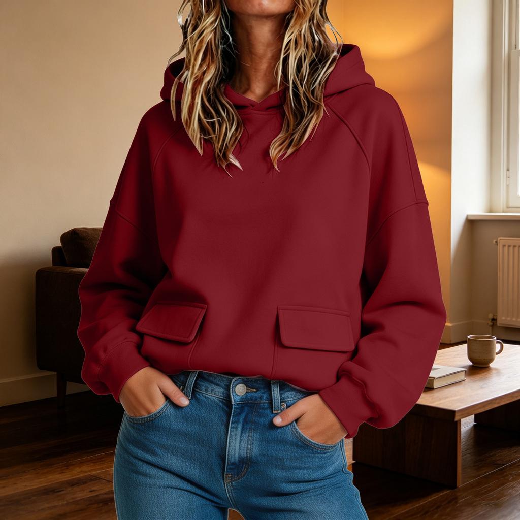 Women's 3D Printed Color Hoodie Long Sleeve Loose Fit Winter Sweatshirt