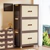 Retro Storage Cabinet: No-Assembly Multi-Layer Organizer for Snacks, Sundries, Kids' Wardrobe, Toys, and More