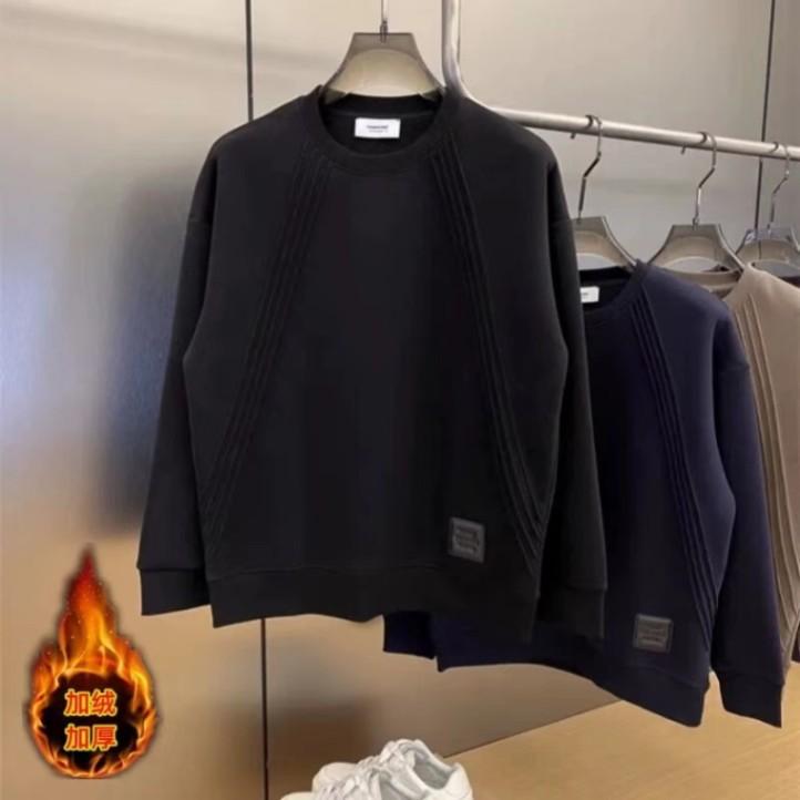 

Winter new fashion 2025 heavy crew neck sweater men s trendy brand simple and versatile ins long-sleeved top XXXL