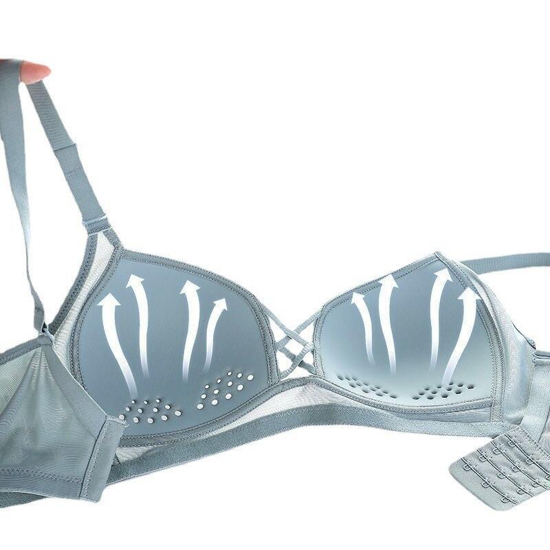 Transpirable Cómodo Sección Delgada De La Ropa Interior Senos Pequeños Reunidos Para Recoger Los Senos Sujetador De Encaje Sin Anillo De Acero Sujetador Deportivo Mujer