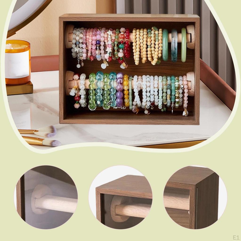 1 Bracelet Holder Organizer Two Levels Necklace Watch Jewelry Wooden And