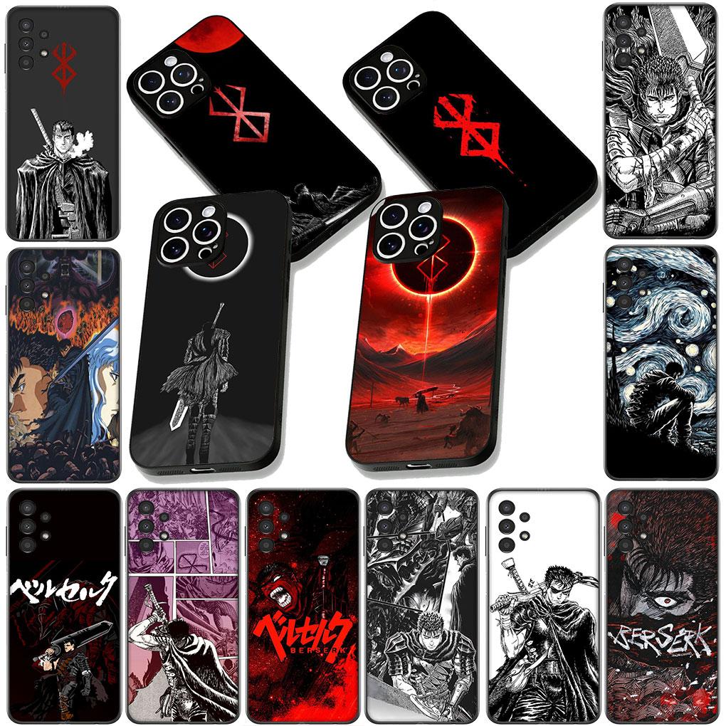 Soft Cover for Samsung Galaxy S25 S24 S23 FE Plus Ultra S7 Edge A16 A15 5G S25+ Coque Phone Case Berserks Guts Cartoon