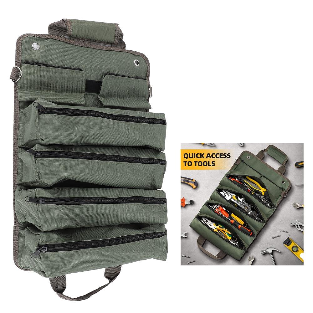 Adjustable Roll Up Tool Bag Oxford Fabric Mechanic Motorcycle Tool Roll Auto Repair Shops