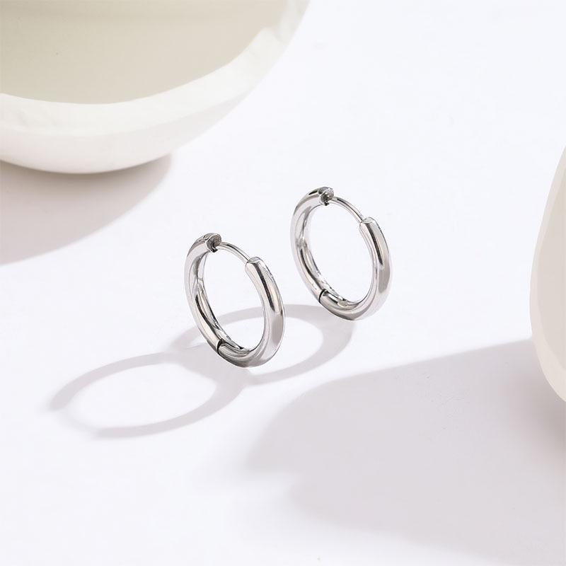 Korean Style Titanium Hoop Earrings - Versatile, Trendy, High-End Accessories
