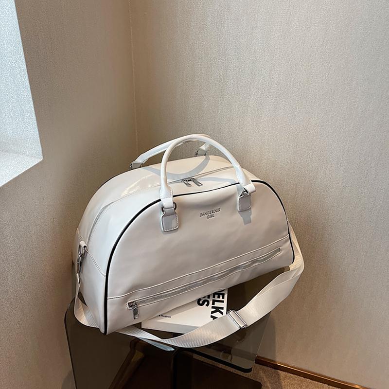 

Модная дорожная сумка большой вместимости с контрастными цветами, повседневная спортивная сумка из масляной вощеной кожи для спортзала, мужская и женская сумка-поп-сумка через плечо