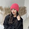 Green Hat Candy Color Thick Woolen Hat for Women In Autumn and Winter Korean Couple Knitted Hat Japanese Pullover Cold Hat