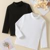 Children's Mid-collar Bottoming Shirt in Autumn and Winter Solid Color Joker Girls' Long Sleeve T-shirt Boys' Casual S