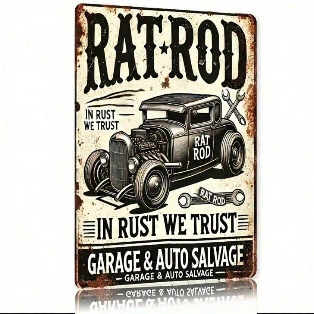 Vintage Metal Wall Art Garage Sign Heavy Duty Iron Poster Decor 20x30 Inch