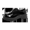 New Men's Bright Black Business Casual Leather Shoes Big Head Derby Niche Low Top Thick Sole Heightening Men's Shoes Z13