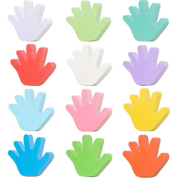 72 Pieces Hand Cutouts Paper Hand Shape Cut-Outs Assorted Color Handprint Shape Cutouts Blank Creative Paper Cutouts for Kids DIY Craft Art Project