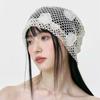 Cute Lace Beanies Hat Hollow Out Flower Knitted Hat Sweet Crochet Flower Hat  Apparel Accessories