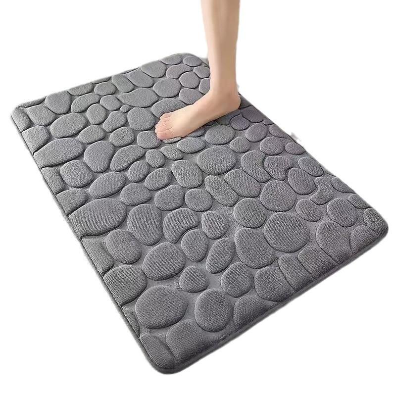 Pebble Stone Textured Non-Slip Bathroom Mat for Shower and Entrance