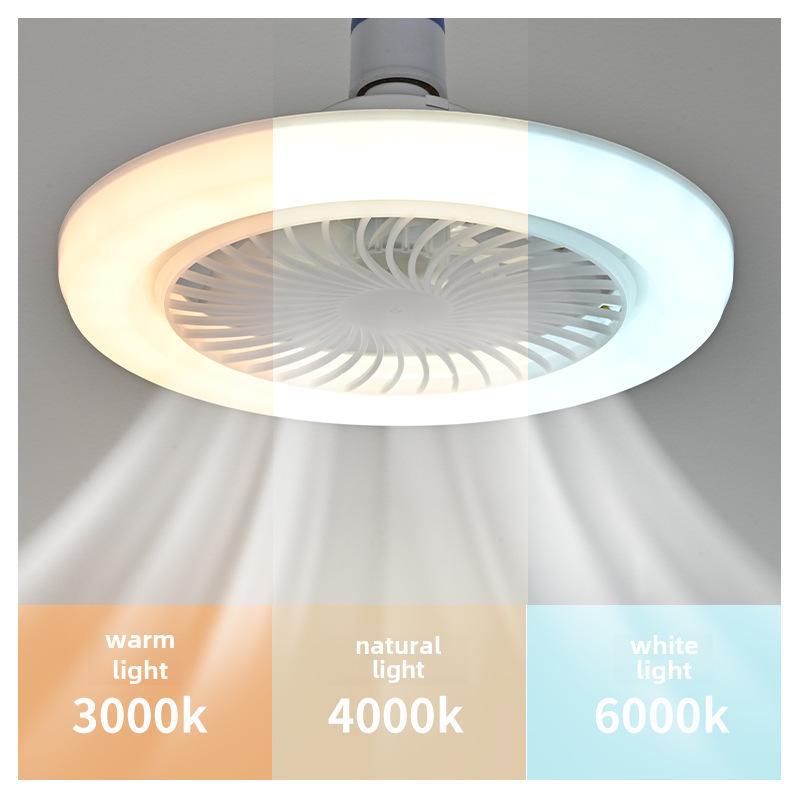 Smart LED Ceiling Fan Light with Remote Control for Living Room, Kitchen, Bedroom and Tea Table. Features E27 Screw Mouth and Three Color Options.