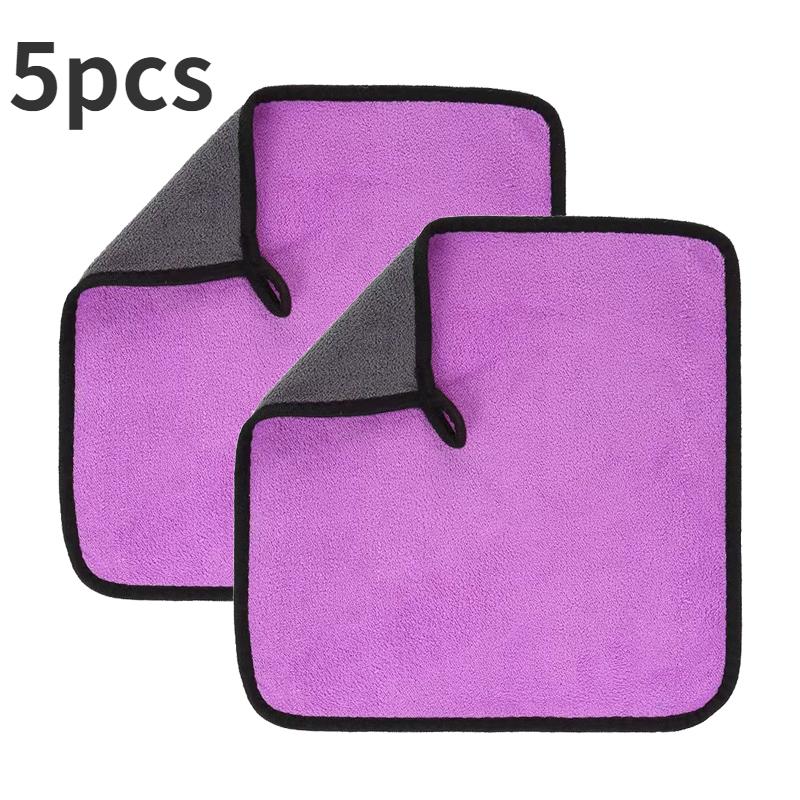 5PCs Microfiber Towel Thicken Car Wash Cloth Car Detailing Washing Cloth Colorful Car Washing Cloth Auto Cleaning Accessories