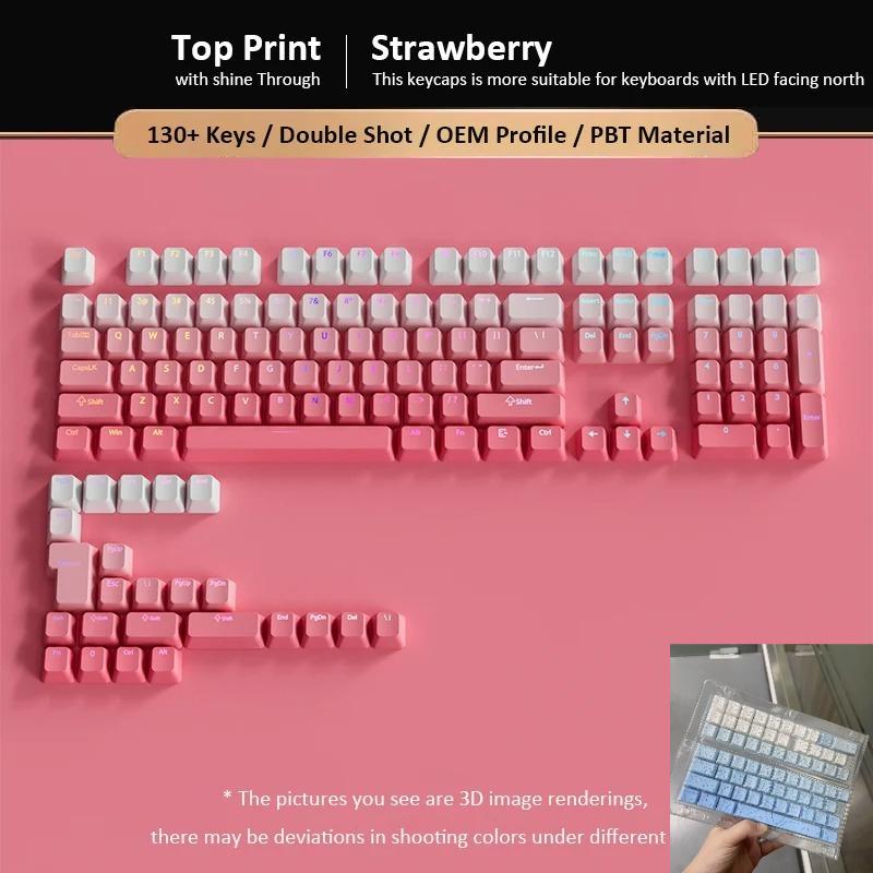 Xiaomi 133+ Gradient Shine through backlit RGB Gamer Keycap For Mx Switch Mechanical Keyboard OEM Profile PBT Keycap ISO Layout Key cap
