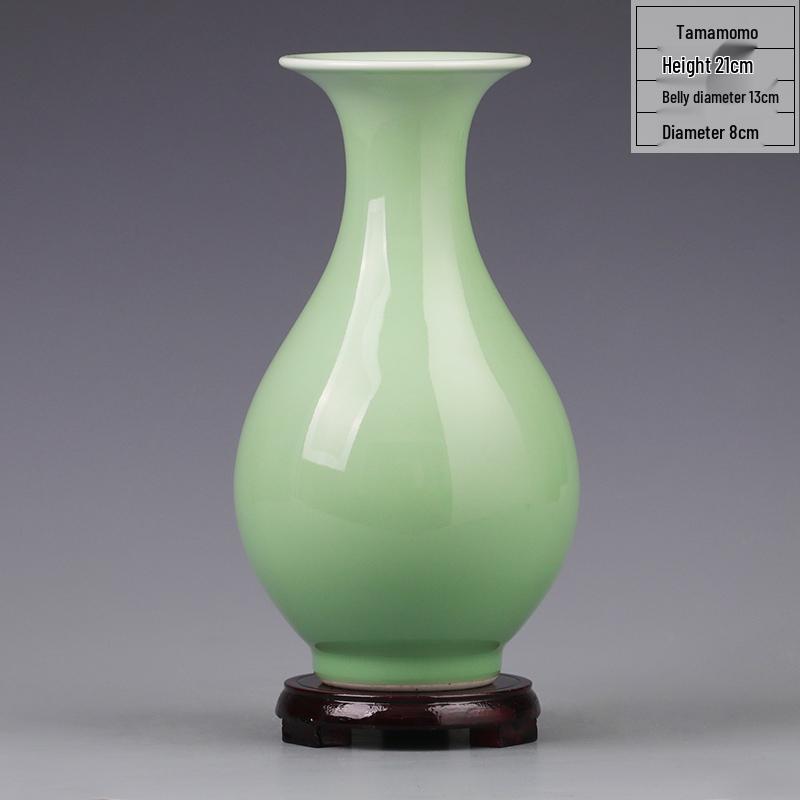 Celadon Antique Ceramics Vase: Elegant Chinese Ornament for Floral Arrangement and Home Decor